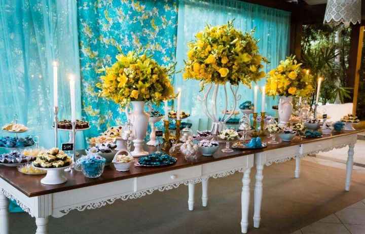 Casamento azul tifany com amarelo - 1