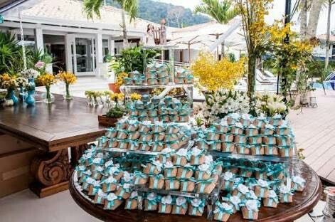 Casamento azul tifany com amarelo - 5