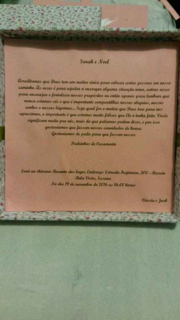Convites dos padrinhos entregues - 3