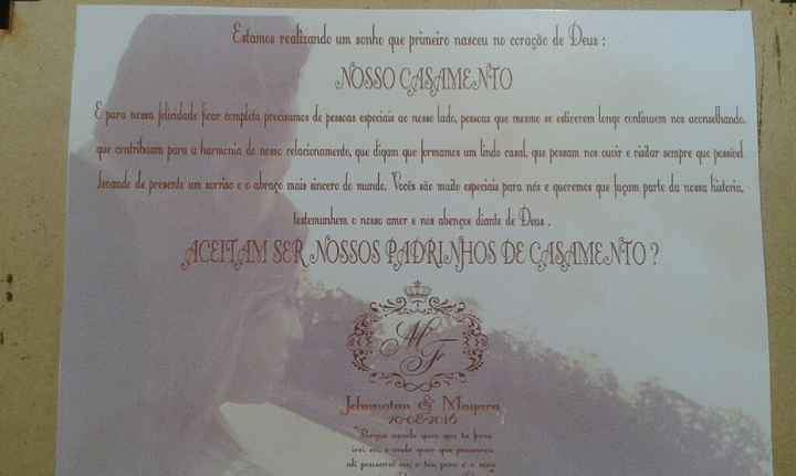 Convite dos padrinhos - 2