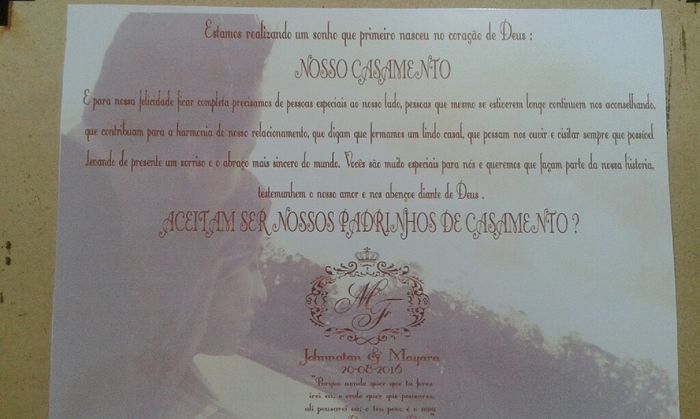 Convite dos padrinhos - 2