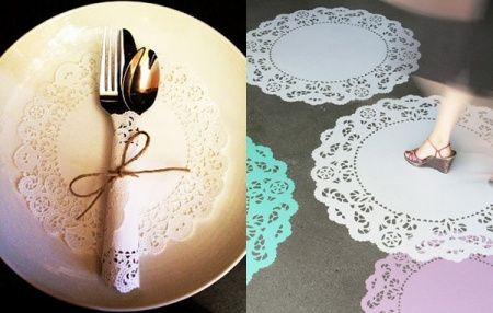 Mesa com doiles