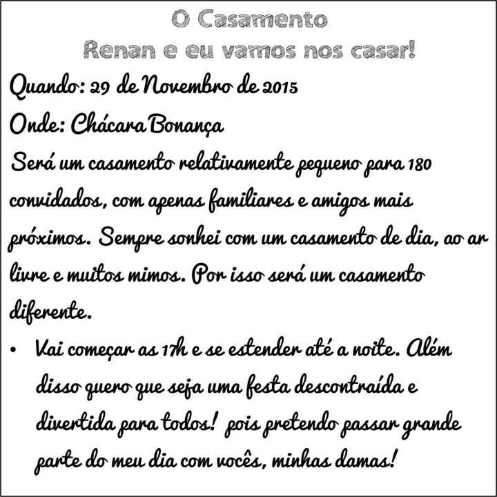 Convite - Descrição