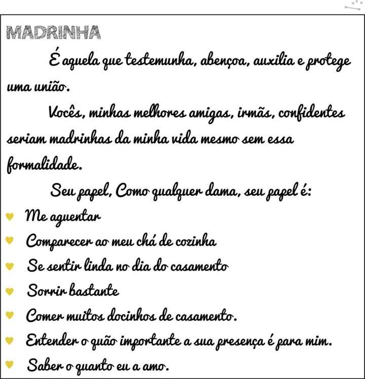 Convite - Madrinha