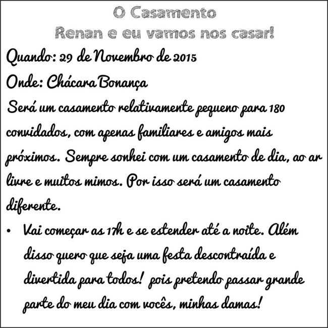 Convite - Descrição