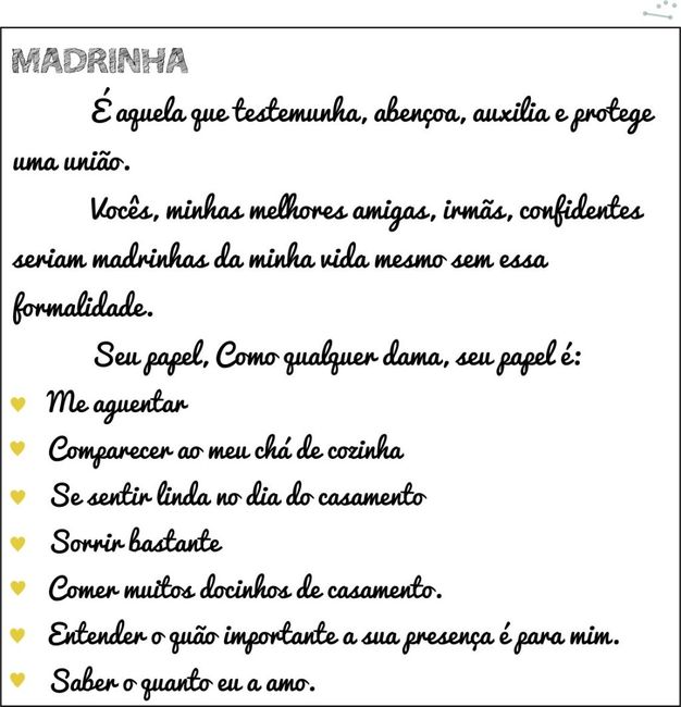 Convite - Madrinha