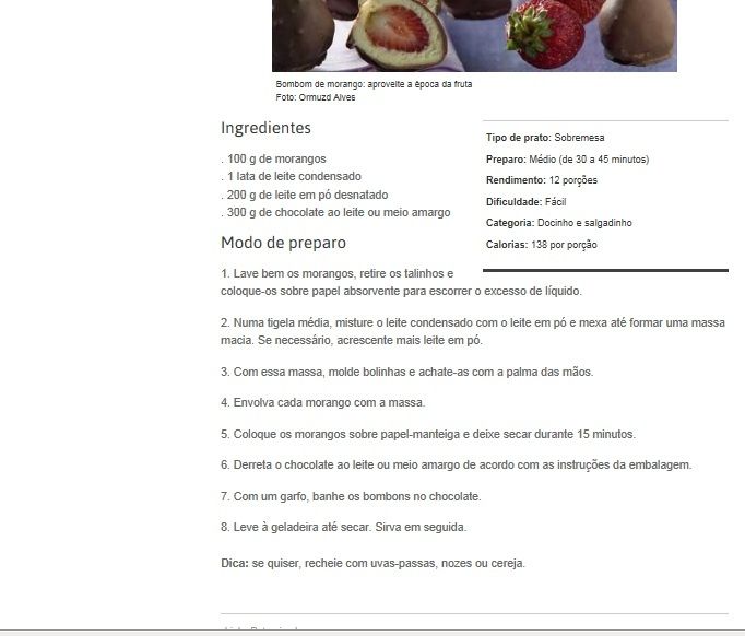 Receita de doce fino