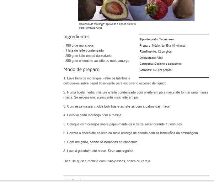 Receita de doce fino