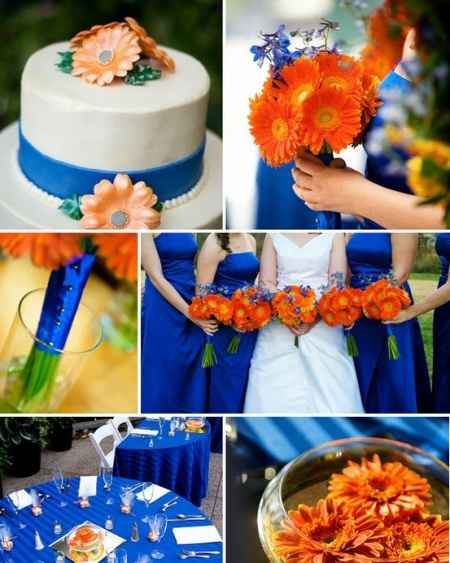 Azul com laranja