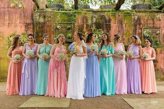 Madrinhas azul e discount rosa