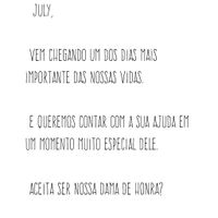 um dos convites das damas de honra