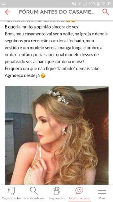 Qual será o tipo do penteado? 6