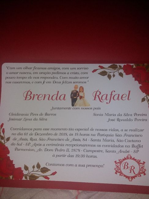 ?? Nomes dos noivos  no convite ?? - 1
