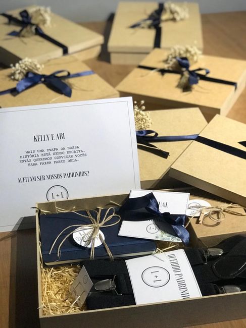 Como você customizaria esta caixa-presente para padrinhos? VOTE! 1