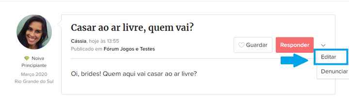 Como editar um post? 1