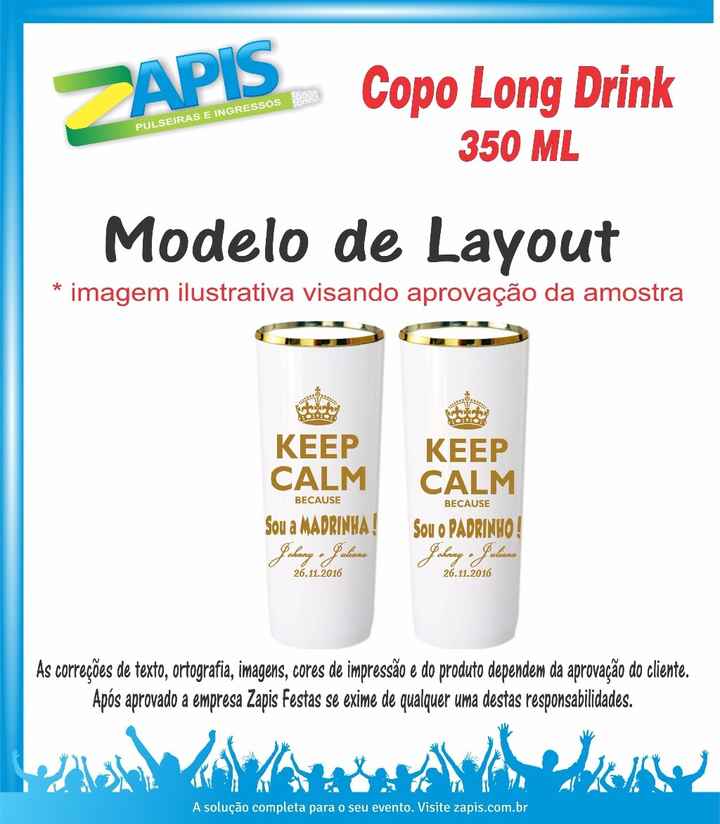 Copos para pais e padrinhos