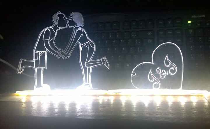Topo do bolo em acrílico com led