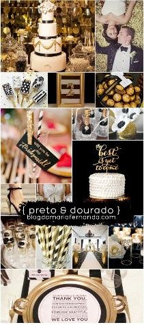 Decoração Dourada e Preto 