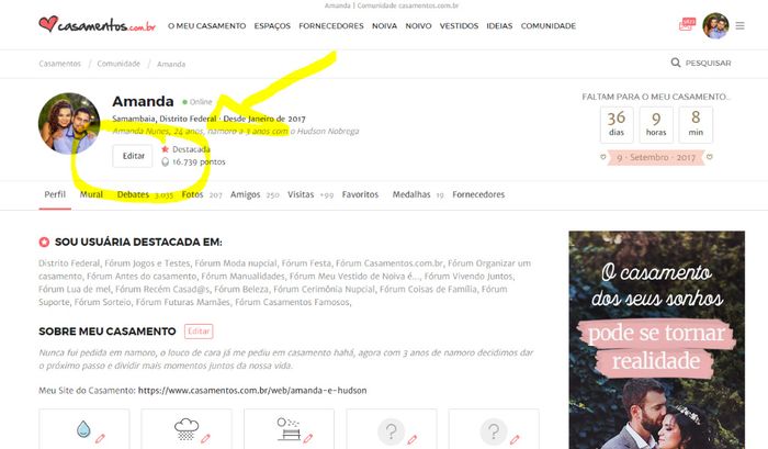 Passo 2 - clique em editar ao lado da sua foto do perfil 
