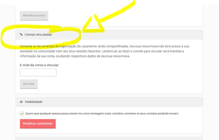 Passo 4 - Desça até contas vinculadas e siga as instruções