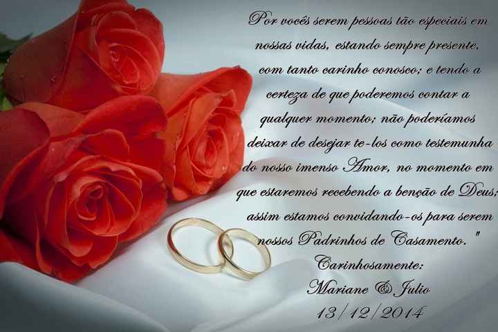 Convite para padrinhos