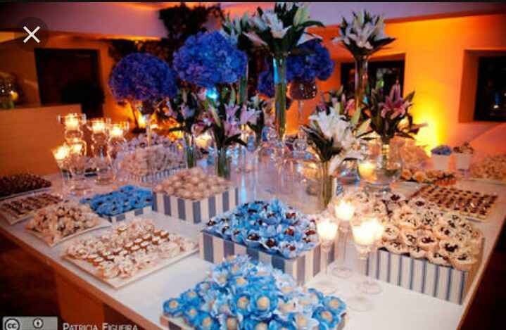 Help!!! Sugestões de decoração em azul para mesa do bolo, convidados e doces. - 11