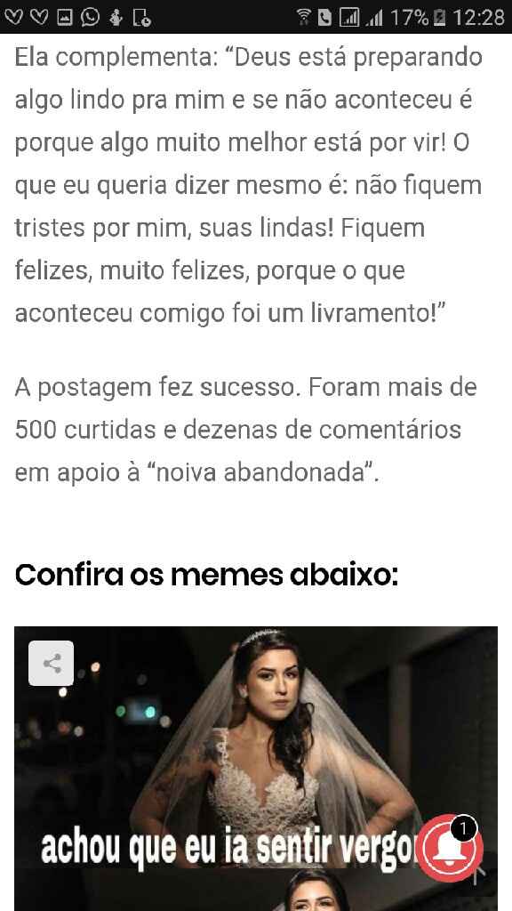 Noiva Faz meme Após ser abandonada 10 dias antes do dia c - 1