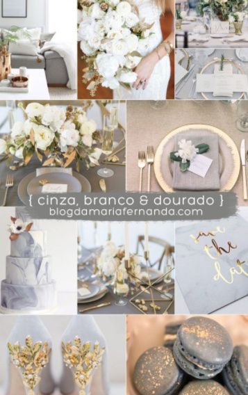 Dourado Cinza E Branco