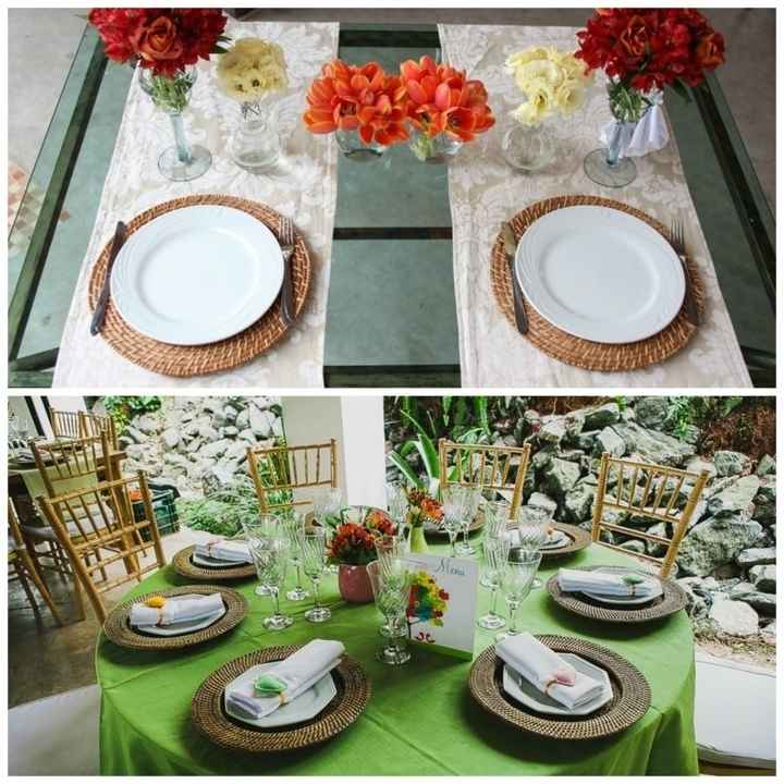Decoração padrão em mesas 