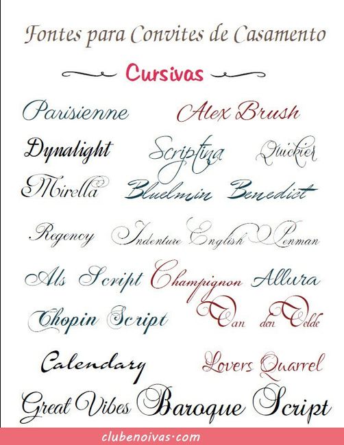 Letras e suas caligrafias
