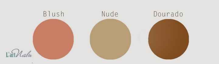 blush, nude e dourado