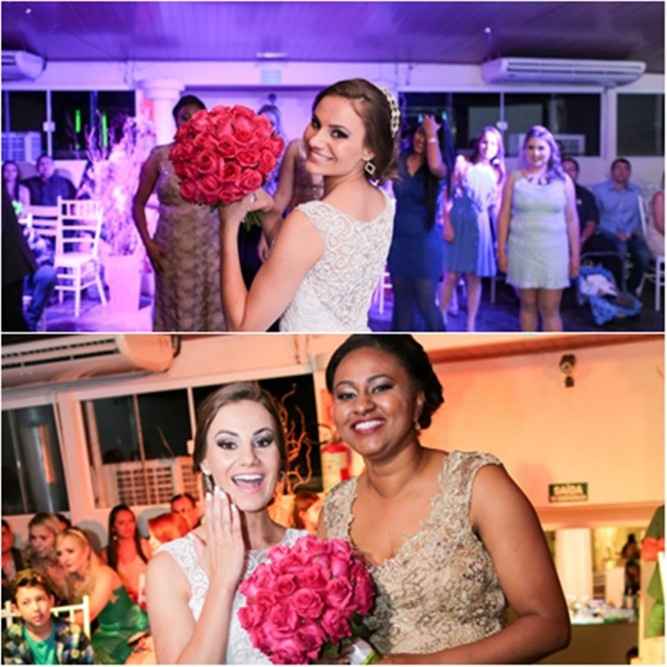 a melhor amiga pegou o buquê 