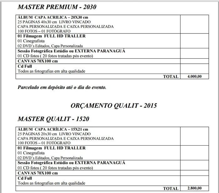 orçamento