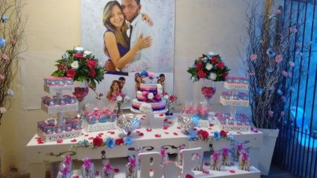 Meu noivado - tema love birds rosa e azul - 5