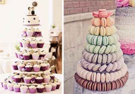 Torre de macarons e cupcakes "inspiração"