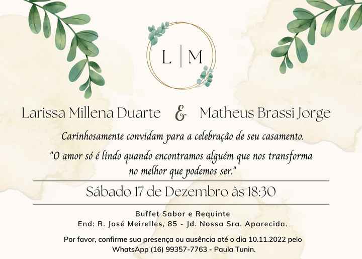 Sobre frase em convite de casamento - 1