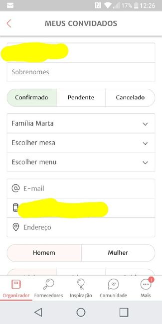 Aplicativo - convidados 1