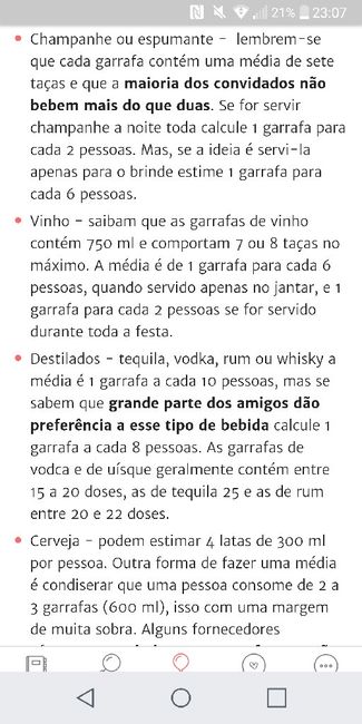 Cálculo de bebidas - 1