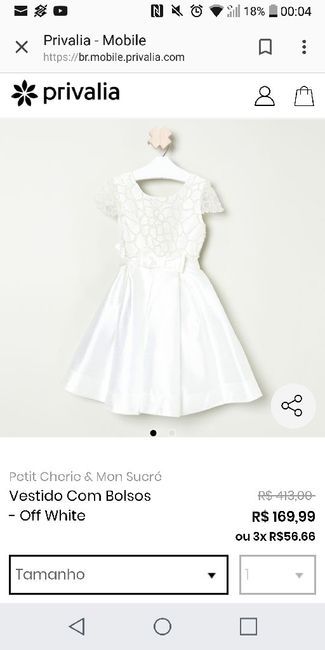 Daminha - vestido alugar ou comprar? / 100$ 2