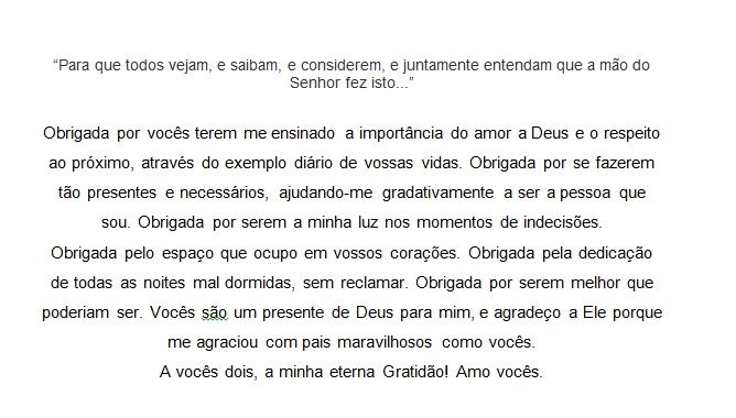 Texto do convite dos pais ?