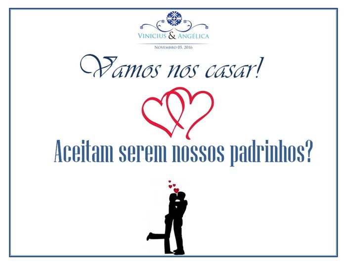 Convite padrinhos casal