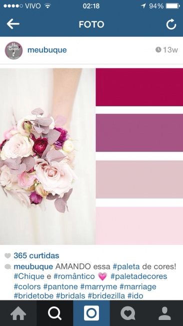 As cores do meu casamento e buque