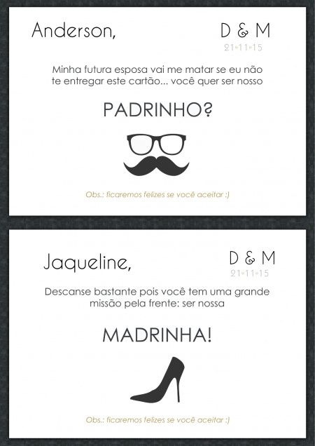convites padrinhos