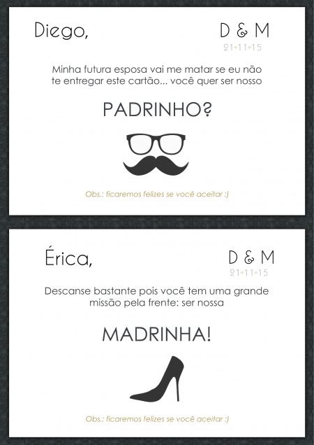 convite padrinhos
