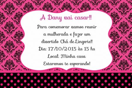 convite chá de lingerie!