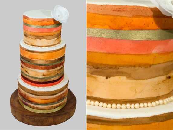 Bolo e Macarons pintados a mão