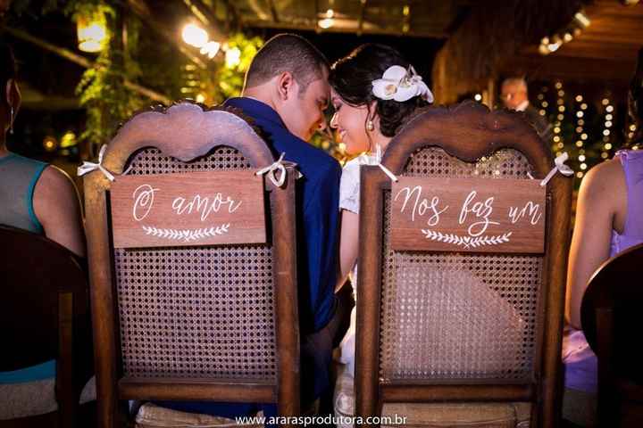 Fotos pós casamento, plaquinha com frase.
