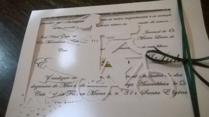 Meu convite de casamento diferente