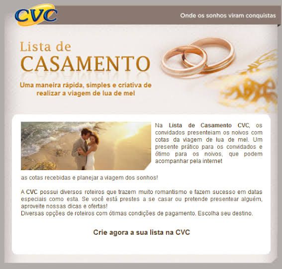 Alguma noivinha fez lista na Cvc? 1