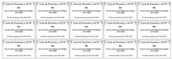 RSPV e Lista de Presente 